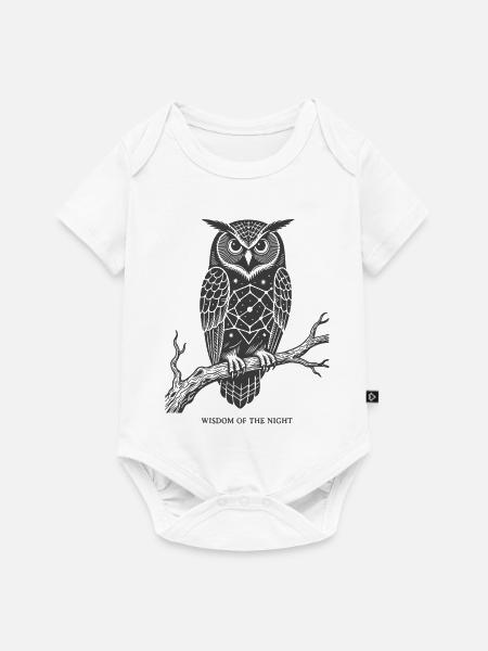 Geometrische Nacht-Eule Weisheit - Baby Premium Kurzarmbody - Weiß