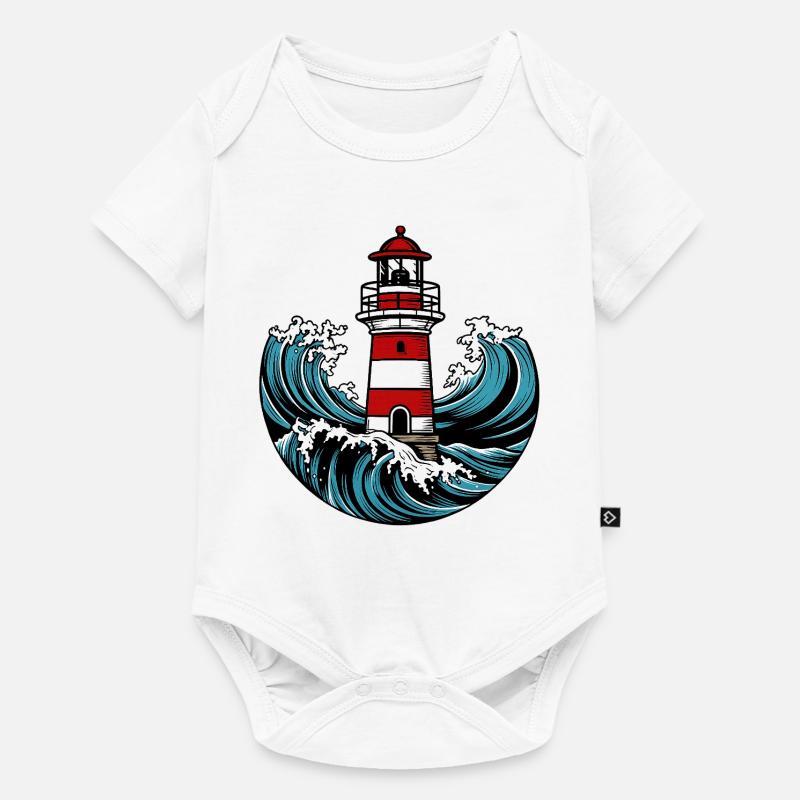 Phare dans la tempête - Body à manches courtes Premium Bébé - blanc