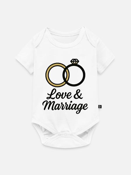 Liebe & Ehe Trauringe - Liebe & Ehe - Baby Premium Kurzarmbody - Weiß