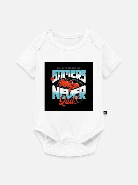 Gamers Never Quit Controller - Baby Premium Kurzarmbody - Weiß