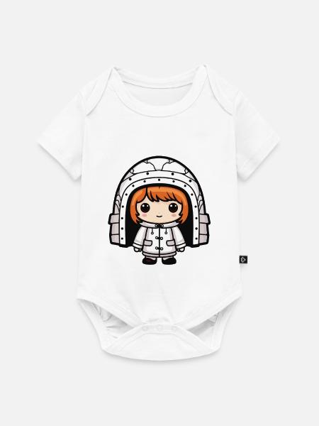 Winter Eskimo Iglu Comic - Baby Premium Kurzarmbody - Weiß