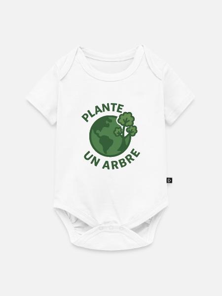 Planet A Tree Öko-Design - Baby Premium Kurzarmbody - Weiß