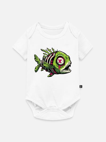 Zombie-Fisch-Graffiti - Baby Premium Kurzarmbody - Weiß
