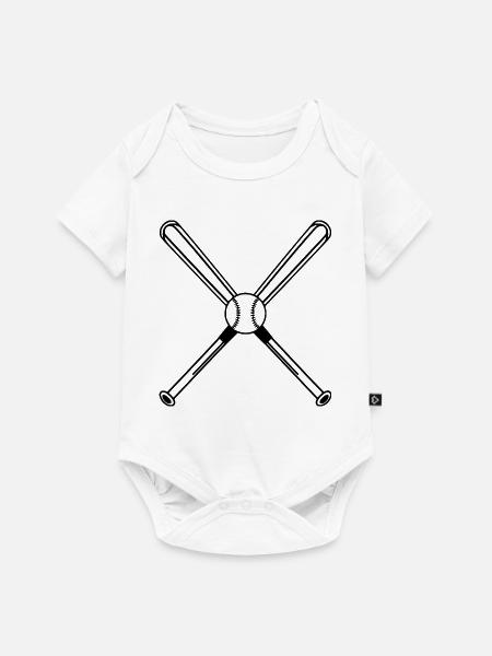 Baseball-Illustration Baseball-Spieler - Baby Premium Kurzarmbody - Weiß