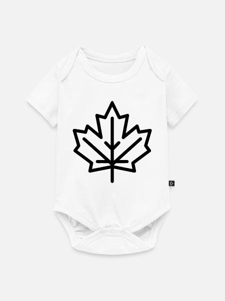 Ahornblatt - Baby Premium Kurzarmbody - Weiß