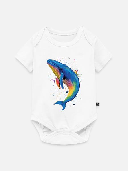 Blauwal Wal Blauwale Walgesang Taucher Ozean Wale - Baby Premium Kurzarmbody - Weiß