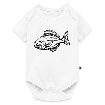T-shirt de poisson personnalisé pour cadeau de pêcheur - Body à manches courtes Premium Bébé - blanc - Devant