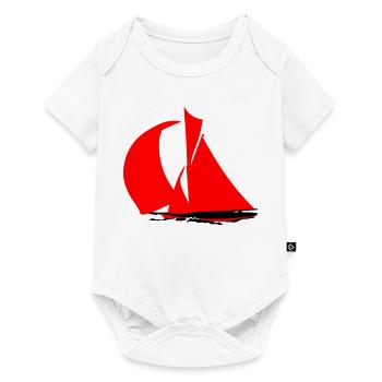 Red Sailboat Silhouette - Baby Premium short-sleeve bodysuit - white - Front