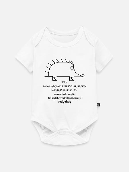 Igel Molekül - IUPAC nomenklatur Witz -b - Baby Premium Kurzarmbody - Weiß