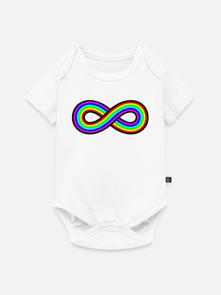 Autismus Regenbogen Unendlichkeit - Baby Premium Kurzarmbody - Weiß