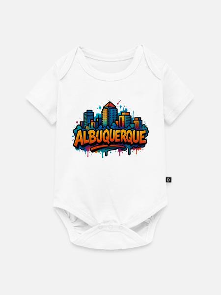 Albuquerque Graffiti Skyline - Baby Premium Kurzarmbody - Weiß