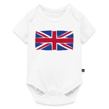 Art du drapeau Grunge Union Jack - Body à manches courtes Premium Bébé - blanc - Devant