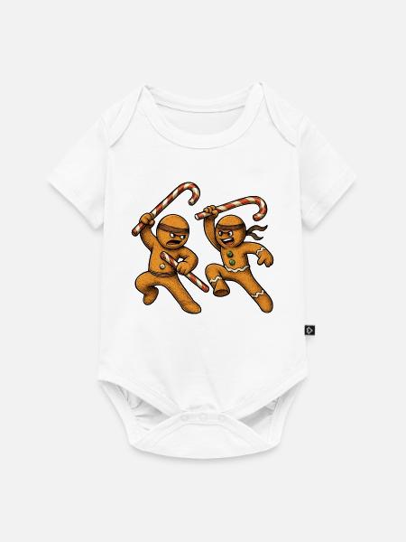 Weihnachts-Lebkuchenmänner - Baby Premium Kurzarmbody - Weiß
