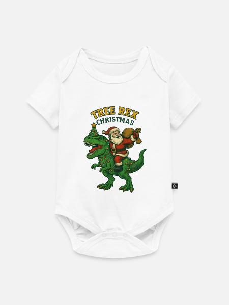 Noël – Tree Rex Weihnachten - Baby Premium Kurzarmbody - Weiß