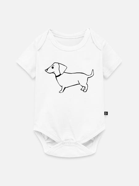 Dachshund - Baby Premium Kurzarmbody - Weiß