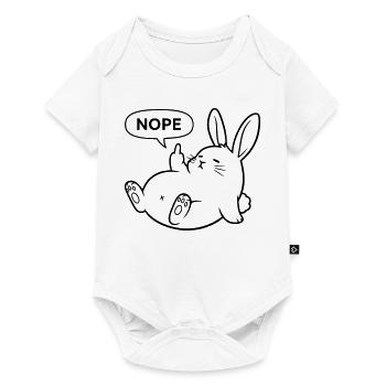Non, Lapin | Déclaration de lapin coquin - Body à manches courtes Premium Bébé - blanc - Devant