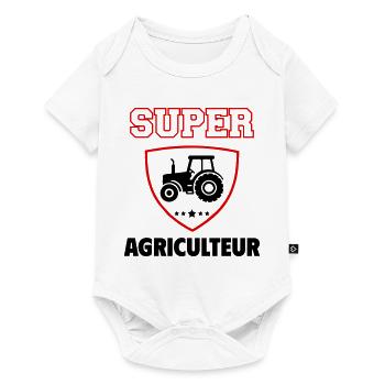 Super agriculteur, fête des pères, noël - Body à manches courtes Premium Bébé - blanc - Devant