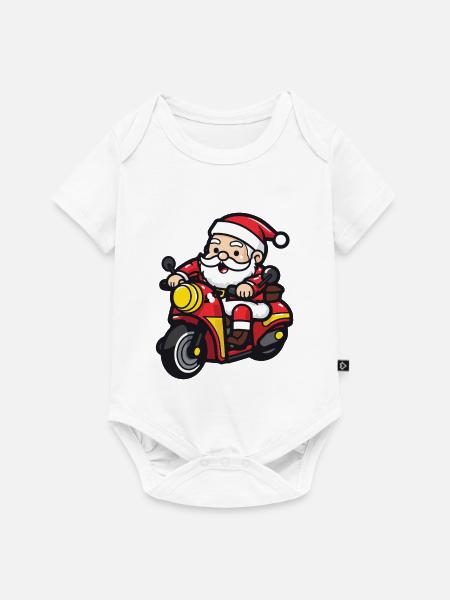 Weihnachtsmann Santa Fahrzeug - Baby Premium Kurzarmbody - Weiß