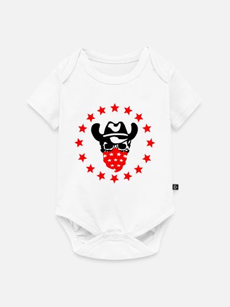 Cowboy Schädel - Baby Premium Kurzarmbody - Weiß