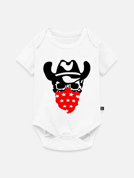 Cowboy Schädel - Baby Premium Kurzarmbody - Weiß