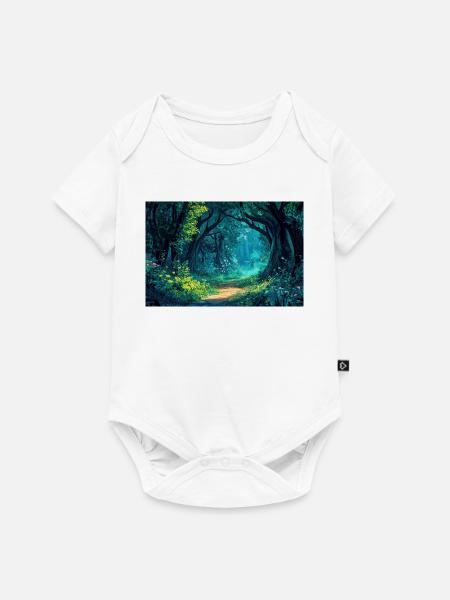 Illustration einer Waldlandschaft - Baby Premium Kurzarmbody - Weiß