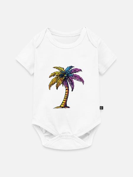Palme Strand - Baby Premium Kurzarmbody - Weiß