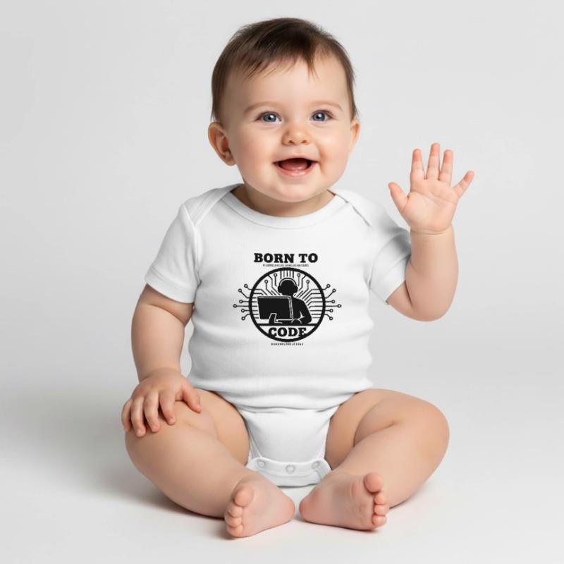 Codeur né pour coder Programmeur Body à manches courtes Premium Bébé