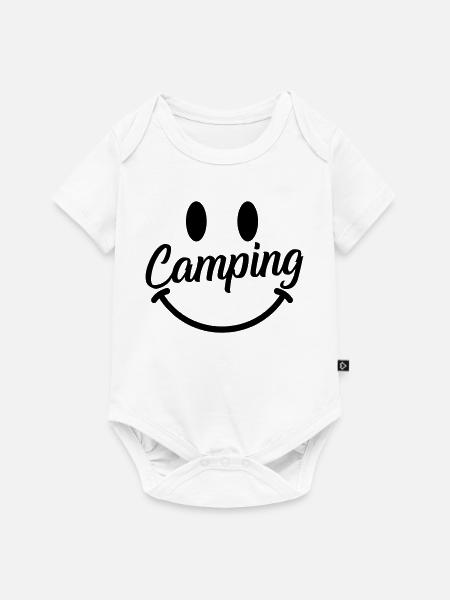 Camping smile - Baby Premium Kurzarmbody - Weiß