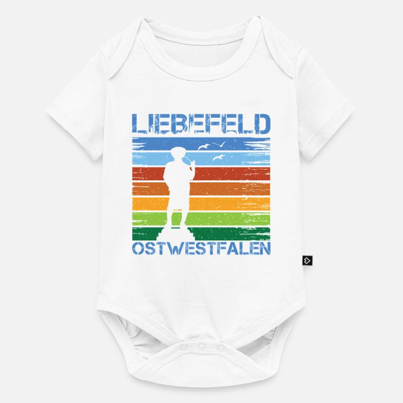 Liebefeld ❤ Leineweber - Baby Premium Kurzarmbody - Weiß