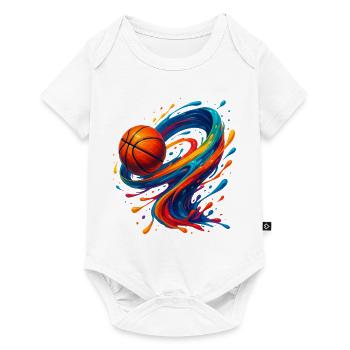 Lebendiger Orbit Basketball Splash - Baby Premium Kurzarmbody - Weiß - Vorne
