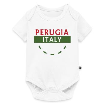 Badge de voyage Perugia Italia - Body à manches courtes Premium Bébé - blanc - Devant