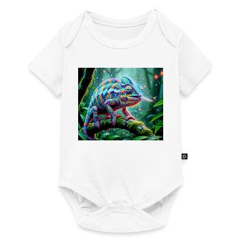 Neon Caméléon Jungle Magie - Body à manches courtes Premium Bébé - blanc - Devant