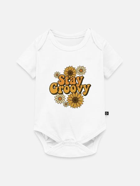 Bleiben Sie groovy - Baby Premium Kurzarmbody - Weiß