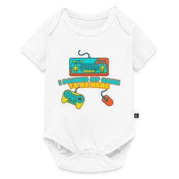 I Paused My Game to Be Here – Funny Gamer Design - Baby Premium short-sleeve bodysuit - white - Front