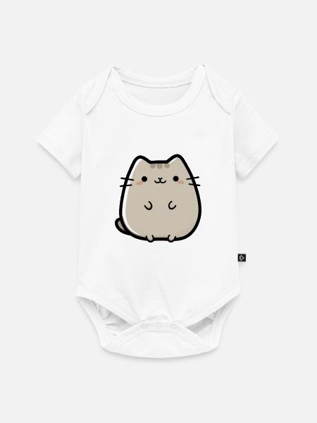 süße kleine Chibi-Katze - Baby Premium Kurzarmbody - Weiß