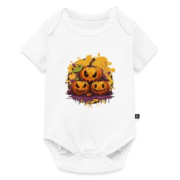 Kürbisbande Halloween Druck - Baby Premium Kurzarmbody - Weiß - Vorne