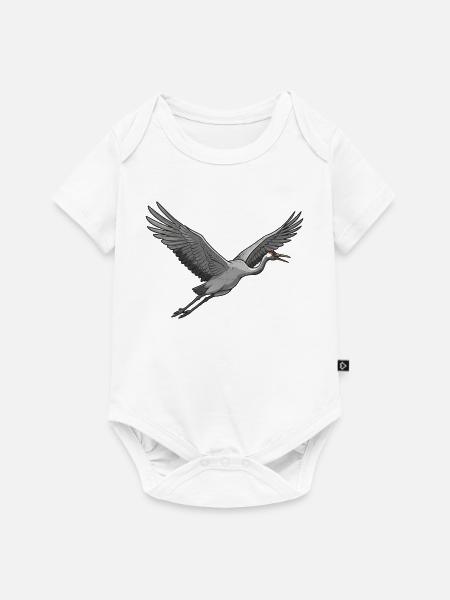 Kranich - Baby Premium Kurzarmbody - Weiß