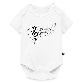 Black night with music knot - Baby Premium short-sleeve bodysuit - white - Front