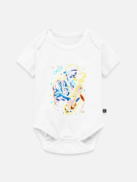 Saxophonist Großvater - Baby Premium Kurzarmbody - Weiß