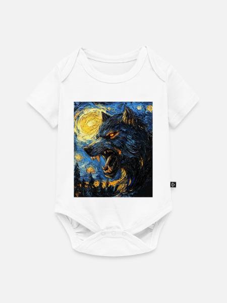 Werwolf Wolf Van Gogh Style - Baby Premium Kurzarmbody - Weiß