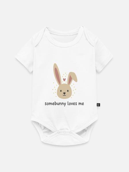 Somebunny Loves Me Bunny Tee - Baby Premium Kurzarmbody - Weiß