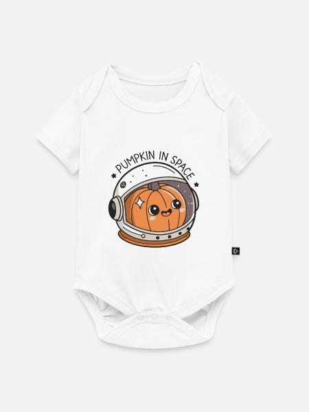 Kürbis-Astronaut im All - Baby Premium Kurzarmbody - Weiß