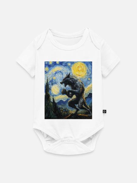 Werwolf Wolf Van Gogh Style - Baby Premium Kurzarmbody - Weiß