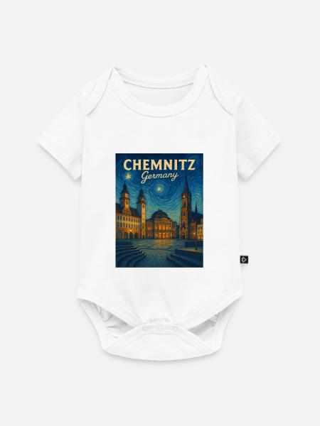Chemnitz Nachtlicht Plaza - Baby Premium Kurzarmbody - Weiß
