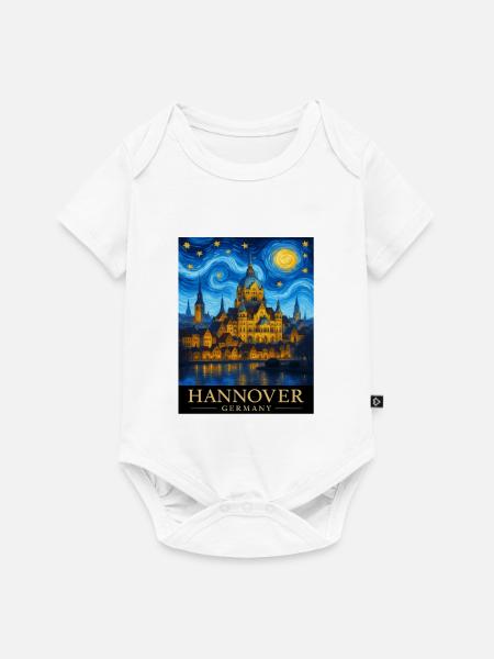 Hannover Nachtstern Skyline - Baby Premium Kurzarmbody - Weiß