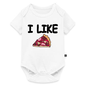 Pizza - Premium babyrompertje met korte mouwen  - wit - Voor