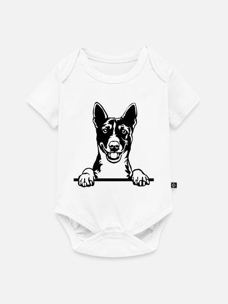 Basenji Kopf - Baby Premium Kurzarmbody - Weiß