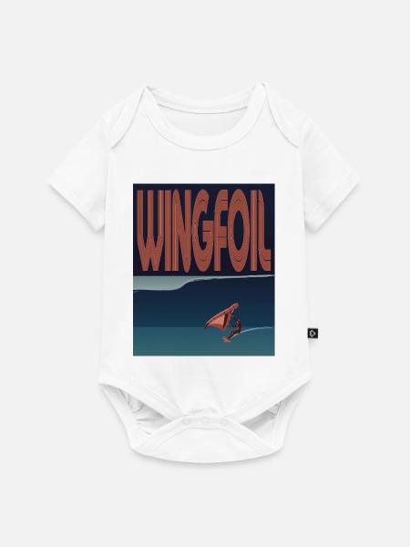 Wingfoiler Welle - Baby Premium Kurzarmbody - Weiß