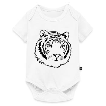 Starker Tiger im Dschungel – Wildkatzen Design - Baby Premium Kurzarmbody - Weiß - Vorne