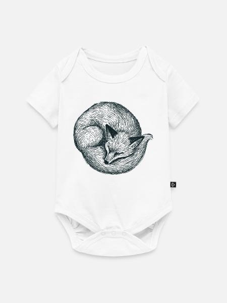 Eingerollter Fuchs - Baby Premium Kurzarmbody - Weiß